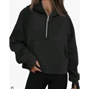 AUTOMET ~Woman Size M~ Black Pullover Cropped Sweatshirt Cotton Blend NWT.